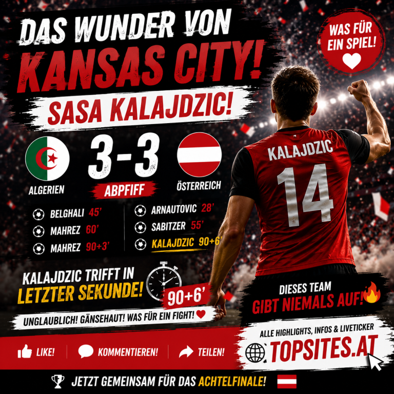 Das Wunder von Kansas City! Kalajdžić rettet Österreich in letzter Sekunde – Jetzt wartet Spanien!