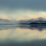 Photo mountains, lake